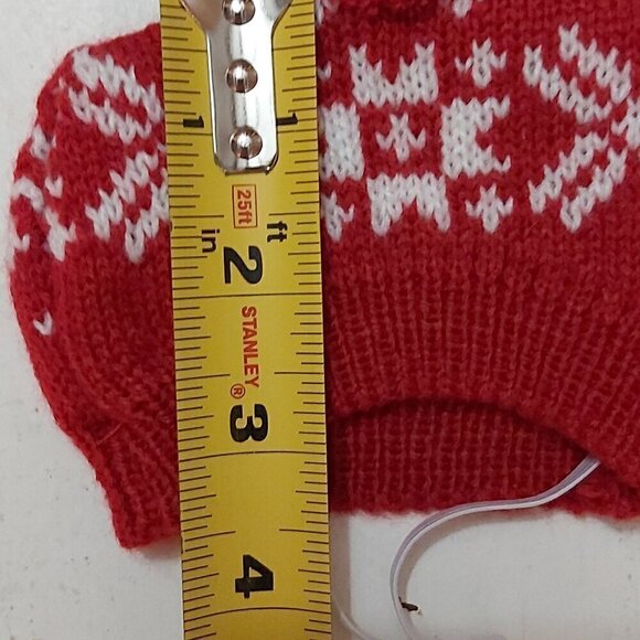 Cat Christmas Snowflake Scarf & Hat Set Costume for Small Pets Puppy, Red Small - Picture 6 of 9